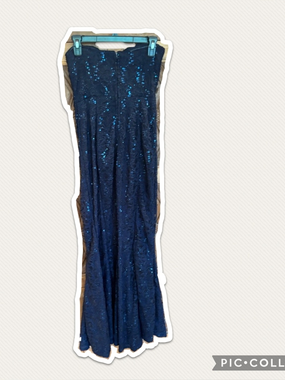 Bailey Blue Strapless Navy Sequin Dress